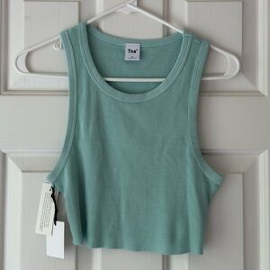 ARITZIA • Ribbed Crop Tank Top in Aquatic Blue • Medium